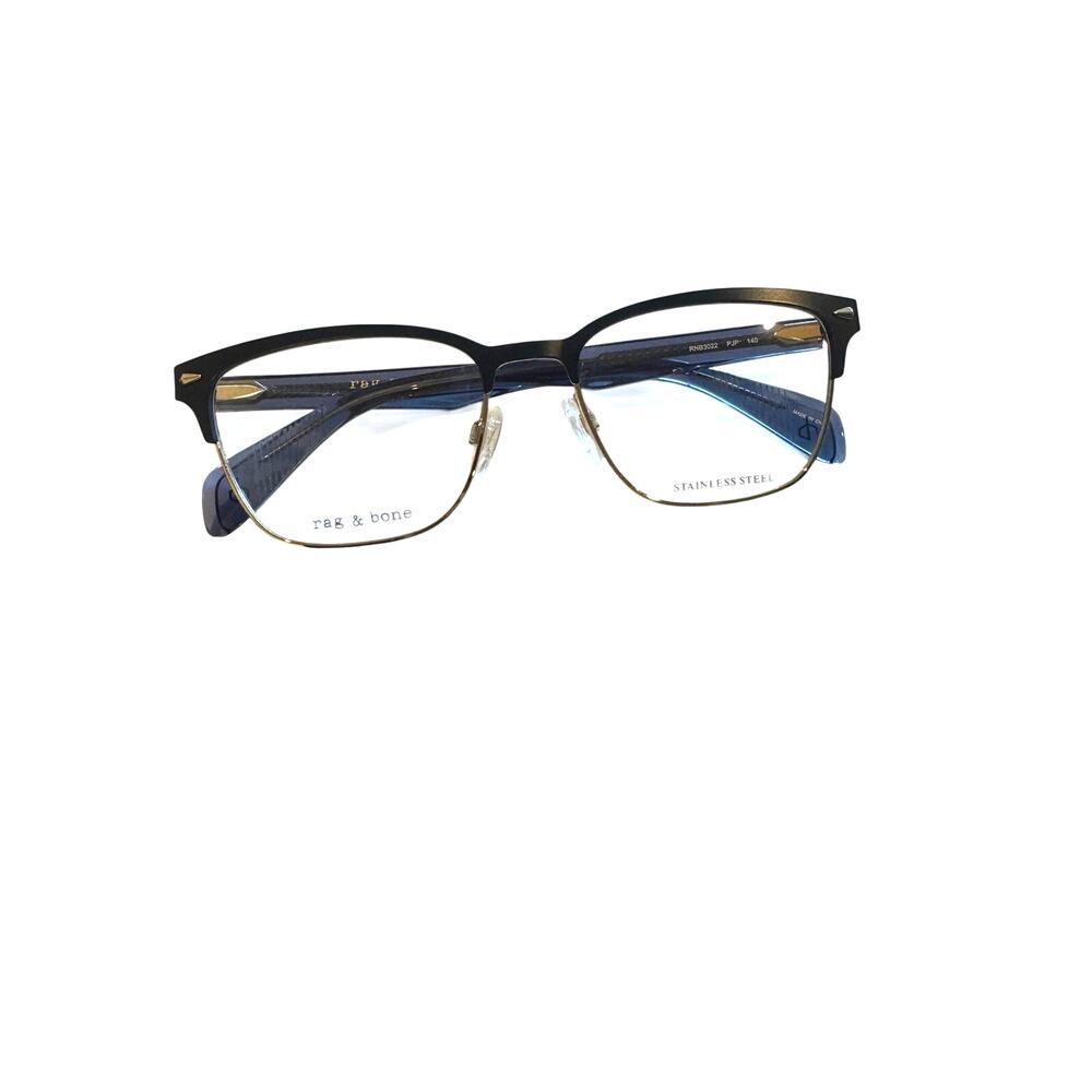 NEW Rag & Bone RNB3022 Blue and Gold Square Frames